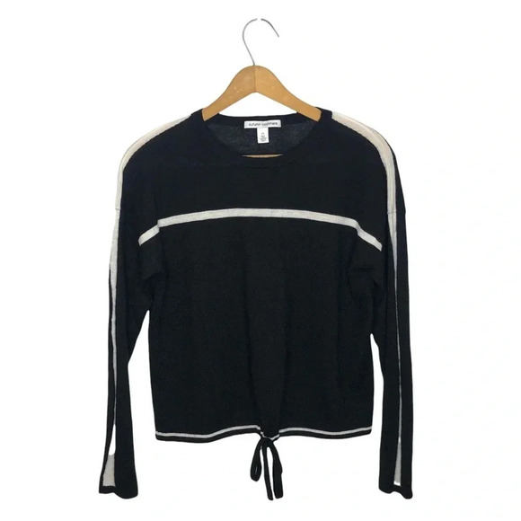 AUTUMN CASHMERE Drawstring Hem Striped Boxy Long Sleeve Top - Picture 6 of 6